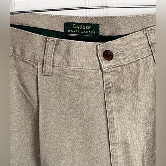 Lauren Ralph Lauren Khaki Chino Shorts Sz 35 100% Cotton Classic - Picture 2 of 7